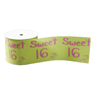 Zoete 16 Roze en Limoen Grosgrain Lint