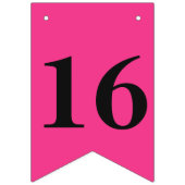 Zoete 16 Roze en zwarte zondbanner Vlaggetjes (Eerste vlag)