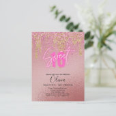 Zoete 16 Roze Glitter Folie Meisjesachtige Moderne Briefkaart (Staand voorkant)