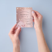 Zoete 16 roze glitter jurk budgetuitnodiging flyer (Hand)