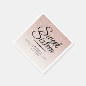 Zoete 16 Roze Glitter Ombre Aangepaste 16e Verjaar Servet (Hoek)