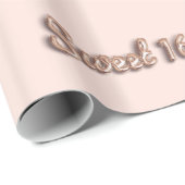 Zoete 16 roze goud glitter roze 16e verjaardag cadeaupapier (Rol Hoek)