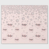 Zoete 16 roze goud roze diamanten cadeaupapier (Vlak)