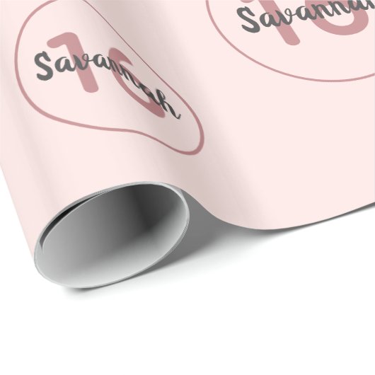 Zoete 16 roze goud roze diamanten cadeaupapier (Rol Hoek)