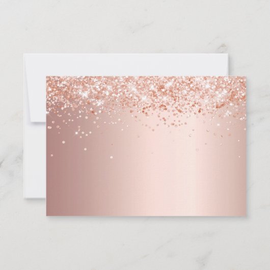Zoete 16 roze gouden blush foto confetti save the date (Achterkant)