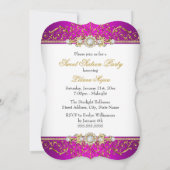 Zoete 16 roze gouden diamantglamour Birthday Kaart (Achterkant)