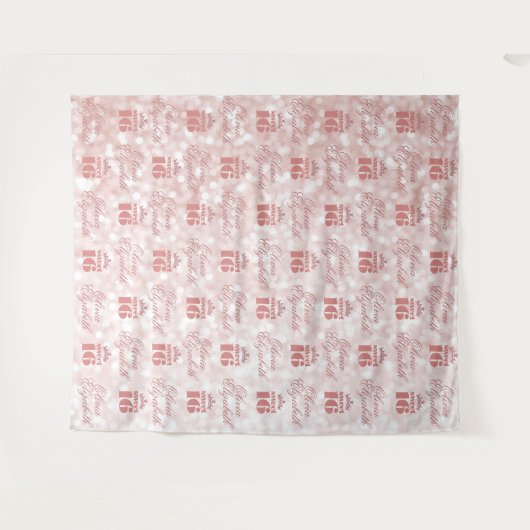 Zoete 16 Roze Gouden Stap en Herhaal Feest Wandkleed (Voorkant (horizontaal))