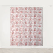 Zoete 16 Roze Gouden Stap en Herhaal Feest Wandkleed (Voorkant)