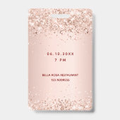 Zoete 16 roze gouden vip-feestpas badge (Achterkant)