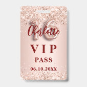 Zoete 16 roze gouden vip-feestpas badge (Voorzijde)