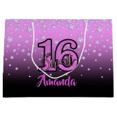 Zoete 16 roze paarse zwarte diamanten naam groot cadeauzakje (Voorkant)