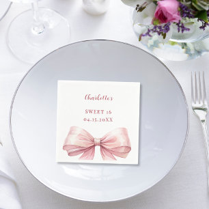 Zoete 16 roze strik elegant modern servet