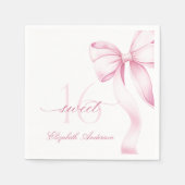 Zoete 16 Roze Strik Servetten (Voorkant)