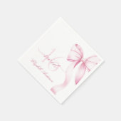 Zoete 16 Roze Strik Servetten (Hoek)