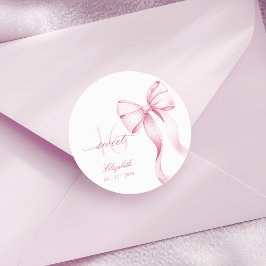 Zoete 16 Roze Strik Stickers