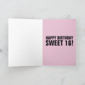 ZOETE 16 ROZE VERJAARDAGSKAARTEN KAART (Binnen)