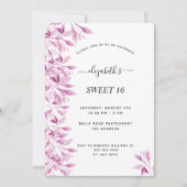 Zoete 16 roze witte bloemen elegant kaart (Voorkant)