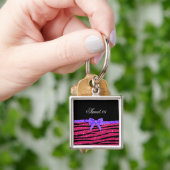 Zoete 16 roze zebrastrepen sleutelhanger (Hand)