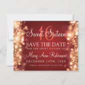 Zoete 16 "Save the Date" (Opslaan van datum) Rood Save The Date (Voorkant)