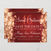 Zoete 16 "Save the Date" (Opslaan van datum) Rood  Save The Date (Voorkant / Achterkant)