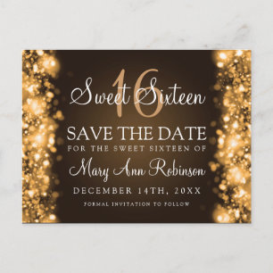 Zoete 16 "Save the Date" (Opslaan van de datum) Mo Aankondigingskaart