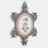 Zoete 16 Script Foto Auto Sneeuwvlok Ornament (Links)