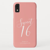 Zoete 16 Script Roze 16e verjaardag Case-Mate iPhone Case (Achterkant)