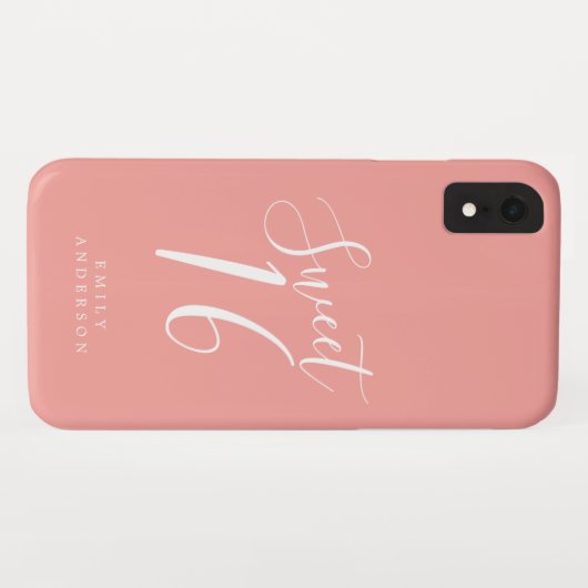 Zoete 16 Script Roze 16e verjaardag Case-Mate iPhone Case (Achterkant (horizontaal))