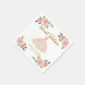 Zoete 16 servetten Blush jurk Roze bloemen (Hoek)