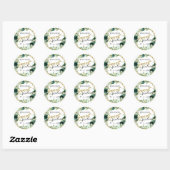 Zoete 16 Smaragdgroene Bloem Vlinder Ronde Sticker (Vel)