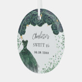 Zoete 16 smaragdgroene jurk glas ornament (Voorkant links)