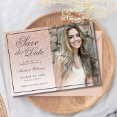 Zoete 16 Sparen de Datum Roos Gold Glitter Foto Save The Date