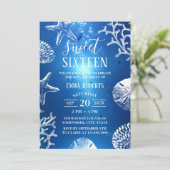 Zoete 16 strand Starfish Seashells underwater Kaart (Staand voorkant)