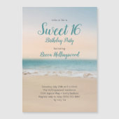 Zoete 16 Strand Thema Feest Uitnodiging Magnetische Uitnodiging (Voorkant)