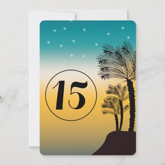 Zoete 16 | Teal Ombre Zonsondergang Strand Tropisc Kaart (Achterkant)