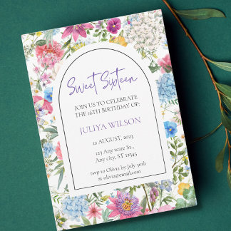 Zoete 16 tuin wilde bloemen kaart