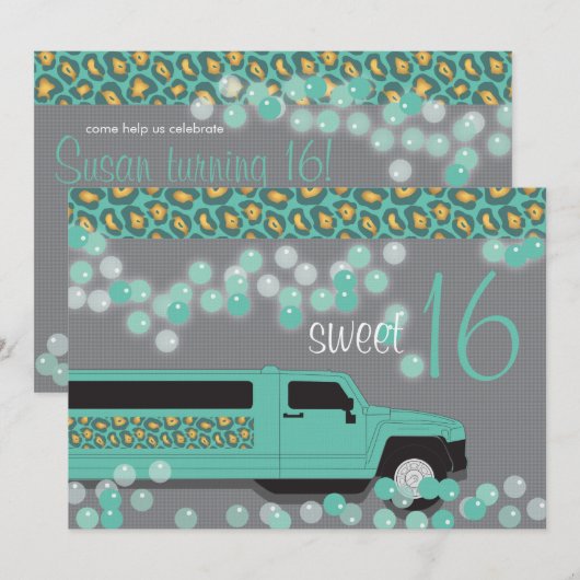 Zoete 16 Uitnodiging (Voorkant / Achterkant)