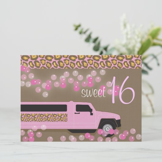 Zoete 16 Uitnodiging (Staand voorkant)