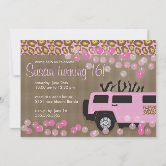 Zoete 16 Uitnodiging (Achterkant)