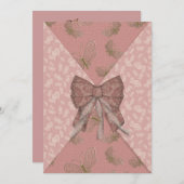 Zoete 16 uitnodiging roze boog (Voorkant / Achterkant)