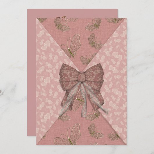 Zoete 16 uitnodiging roze boog (Voorkant / Achterkant)