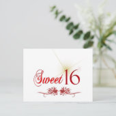 Zoete 16 verjaardag briefkaart (Staand voorkant)