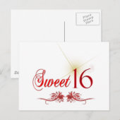 Zoete 16 verjaardag briefkaart (Voorkant / Achterkant)