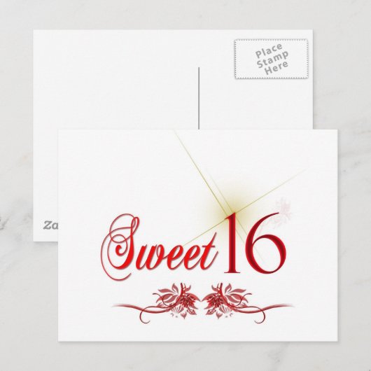 Zoete 16 verjaardag briefkaart (Voorkant / Achterkant)