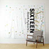 zoete 16 verjaardag Foto Booth backdrop banner Wandkleed (In Situ (horizontaal))