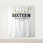 zoete 16 verjaardag Foto Booth backdrop banner Wandkleed (Voorkant)