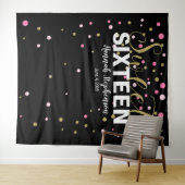 zoete 16 verjaardag Foto Booth backdrop banner Wandkleed (In Situ (horizontaal))