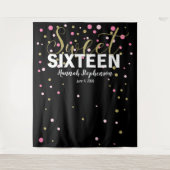 zoete 16 verjaardag Foto Booth backdrop banner Wandkleed (Voorkant)
