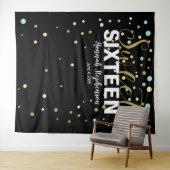 zoete 16 verjaardag Foto Booth backdrop banner Wandkleed (In Situ (horizontaal))