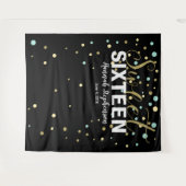 zoete 16 verjaardag Foto Booth backdrop banner Wandkleed (Voorkant (horizontaal))